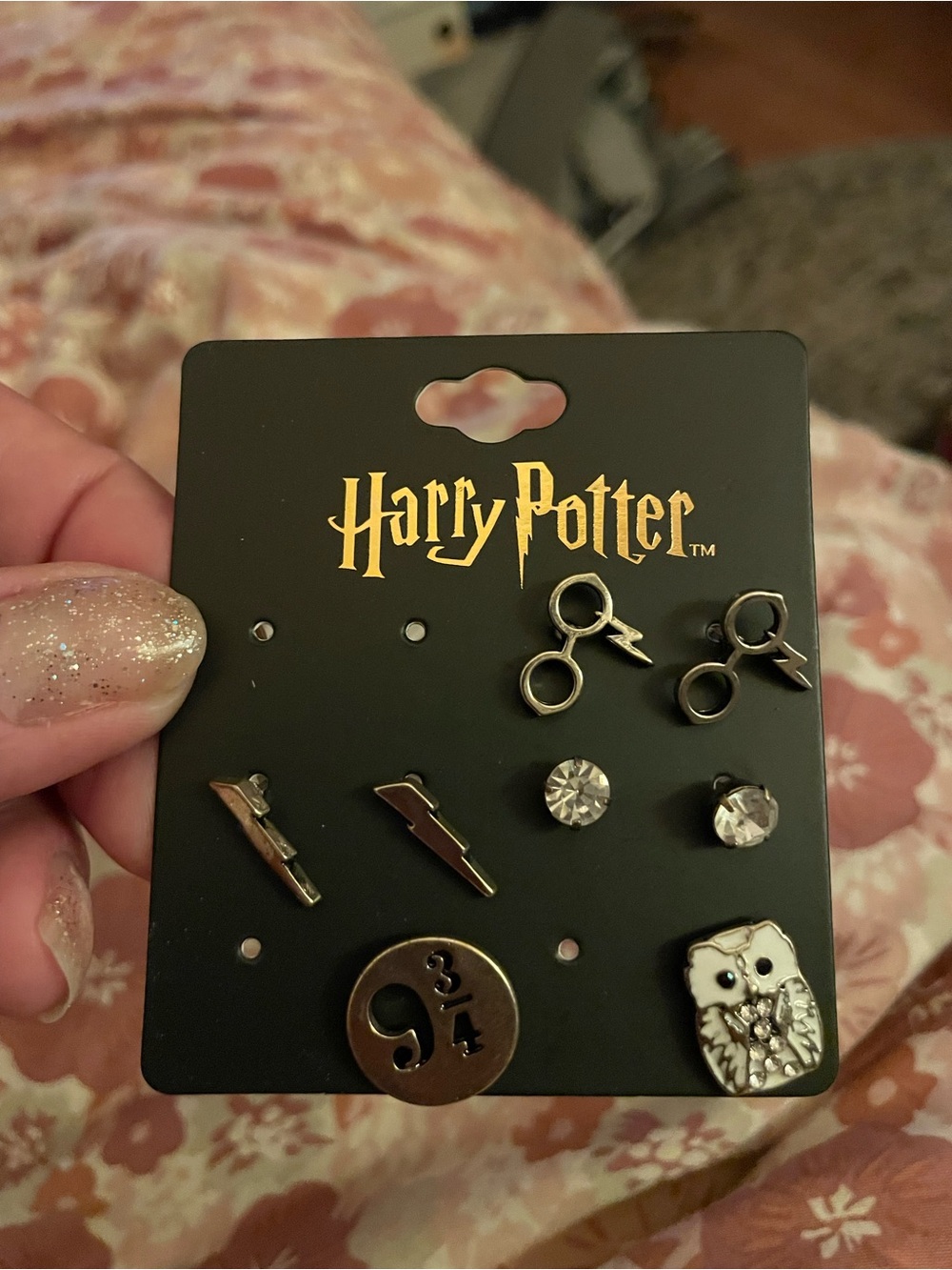 Harry Potter Kids Jewelry Silver Earring Set and Time Turner bracelet.